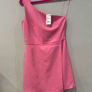 French Connection One-Shoulder Pink Dress